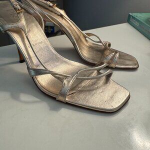 Prada metallic sandals heels very CBK Carolyn Bessette vintage 38 fashion